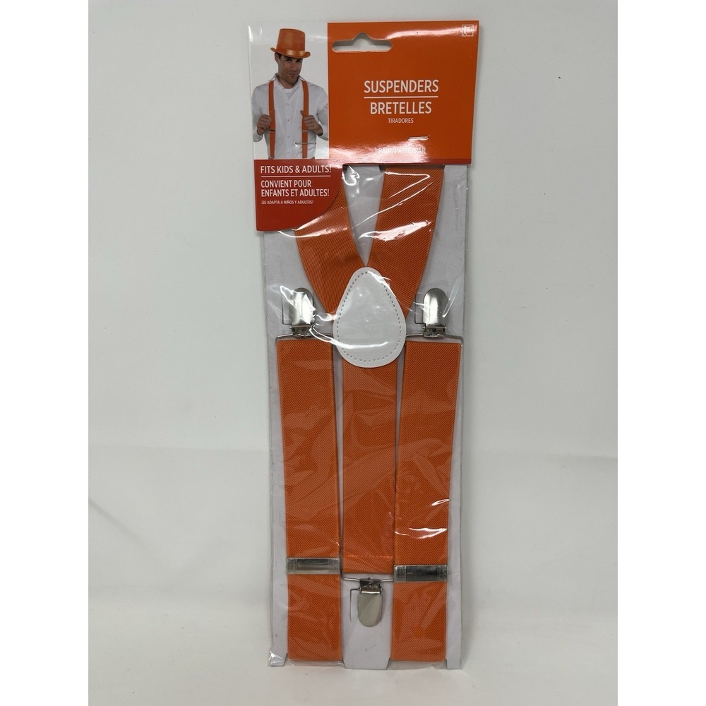 Suspenders Orange Adjustable One Size Fits Most Ages 6+ by Amscan